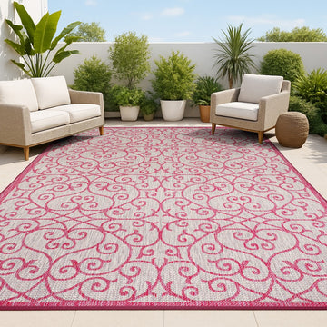 Madrid Vintage Filigree Textured Weave Indoor/outdoor Area Rug